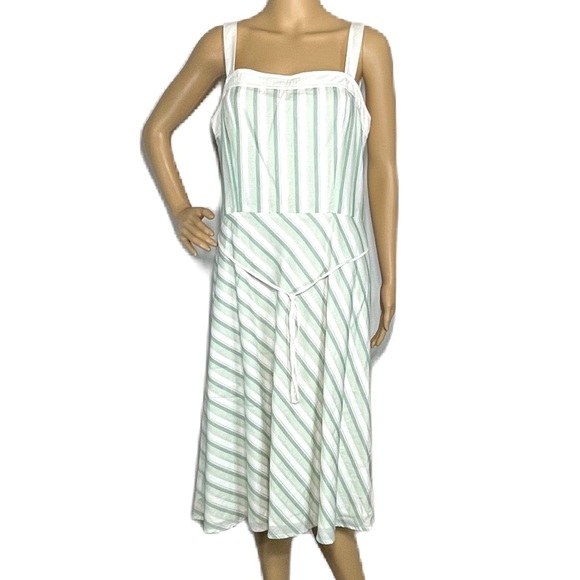 Loft Sleeveless A-Line Striped Dress Sz 10 - Picture 1 of 5